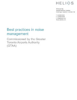 The cover page of the Toronto Pearson Best Practices in Noise Management Report