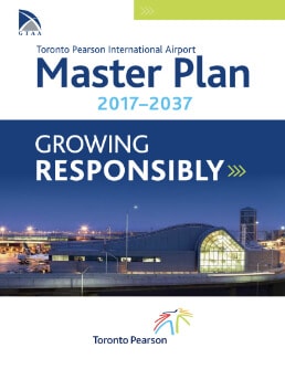 An image of the cover of Toronto Pearson's Master Plan 2017-2037