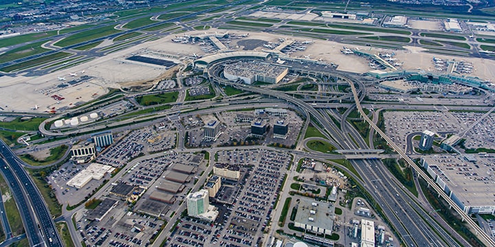 aerial of Toronto Pearson