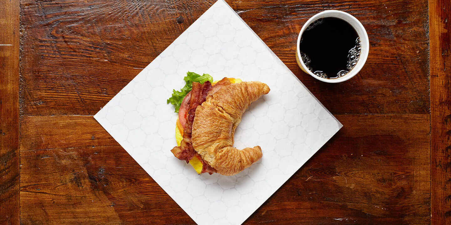 croissant with bacon