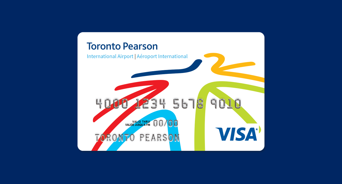 An image of the Toronto Pearson-branded Visa gift card