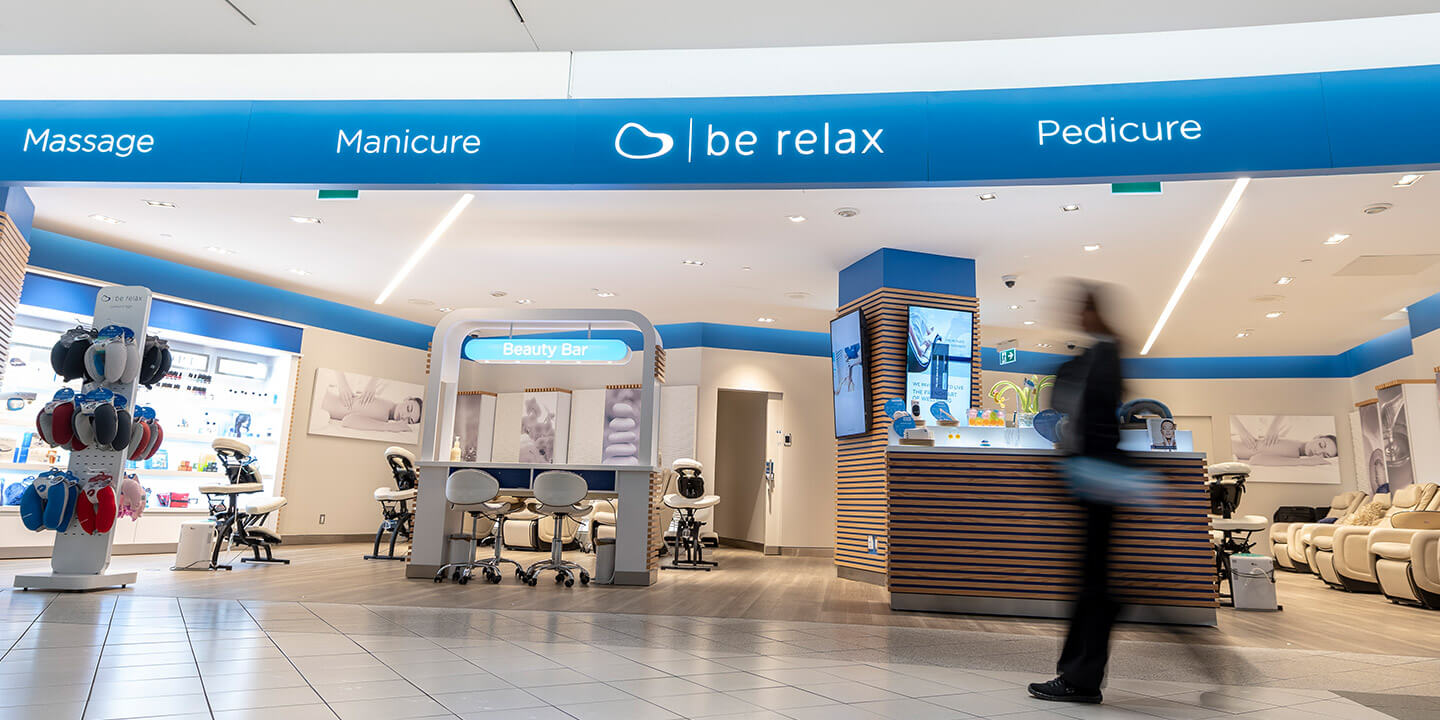 Be Relax location with massage chairs