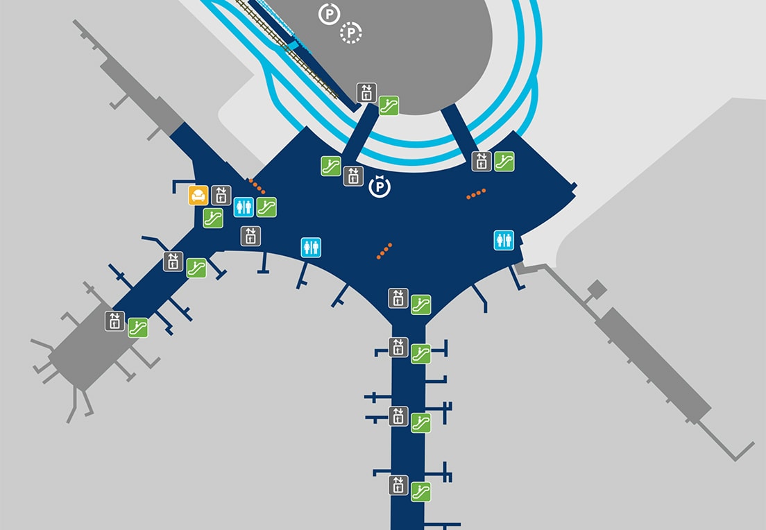 A map of Terminal 1, Level 3 before security