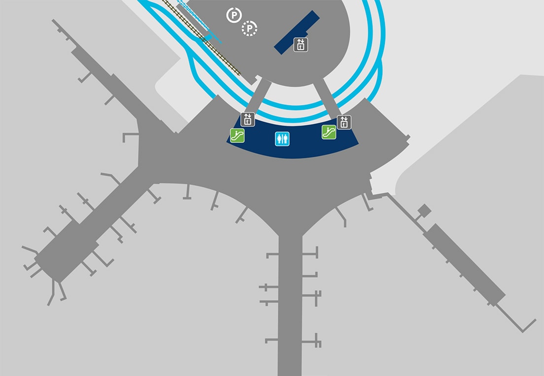 A map of Terminal 1, ground level