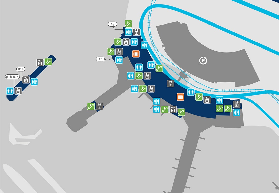 A map of Terminal 3 arrivals