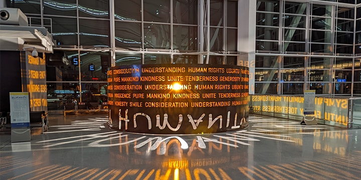 Humanity art structure installed in Terminal 1