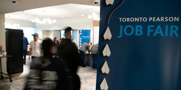 Toronto Pearson job fair signage